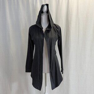 Necessitees Size Small Dark Gray Open Hooded Cardigan